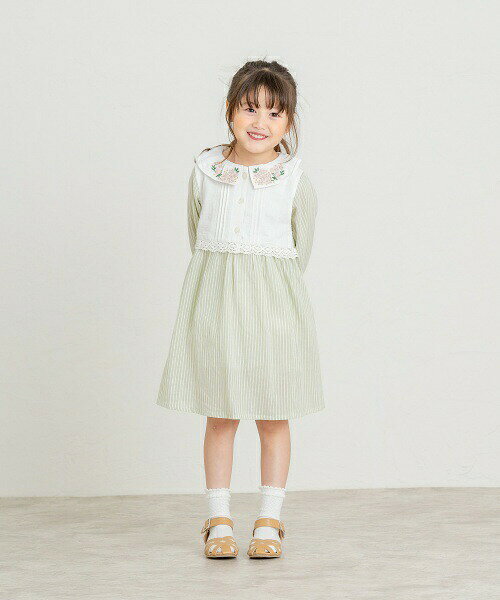 50％OFFセール●ラ・ポシェ・ビスキュイ　La poche biscuit　ストライプワンピース(...