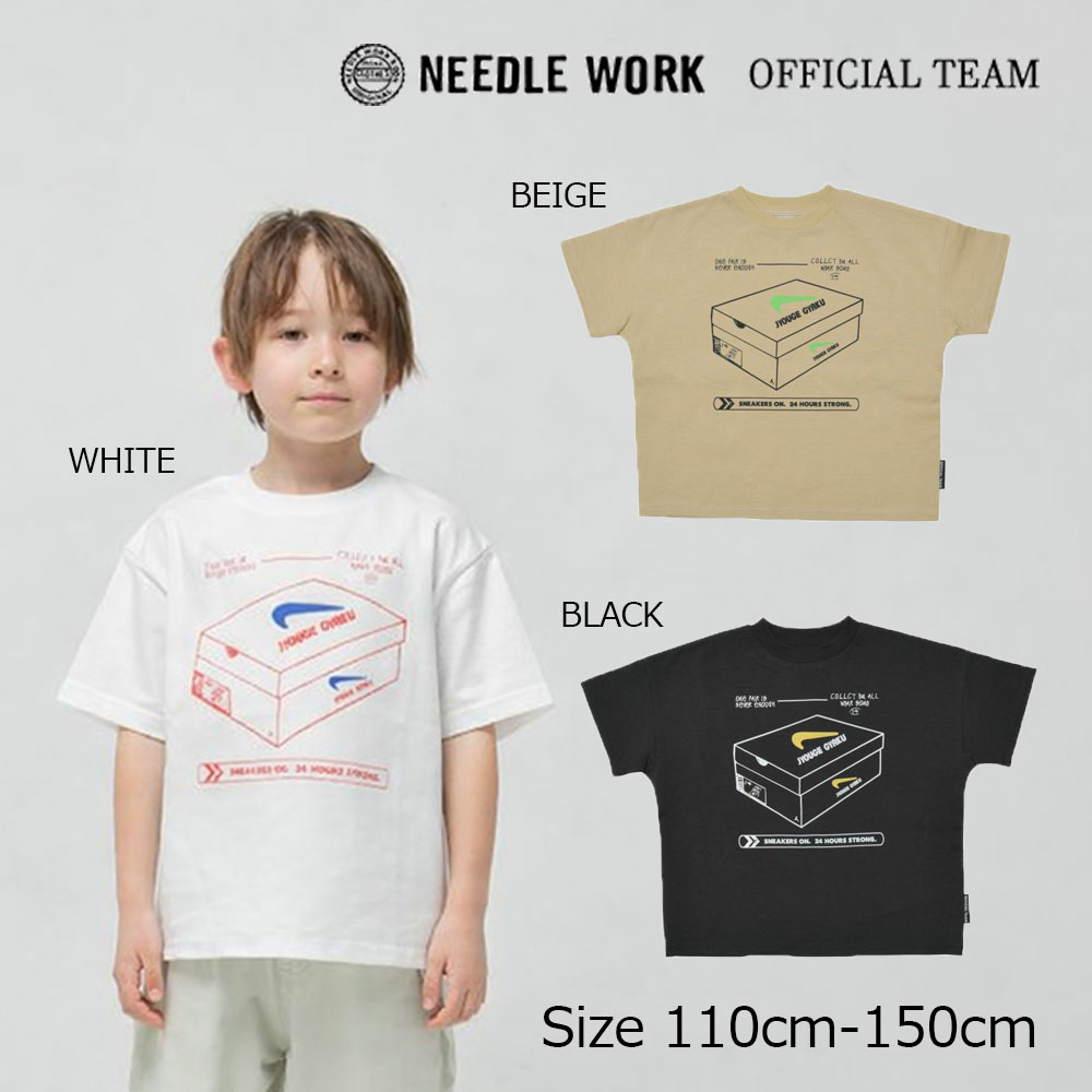 Rakuten - ●期間限定P11倍● ニードルワーク （NEEDL WORK） OFFICIAL TEAM 360°ストレッチ スニーカーロゴ Tシャツ ( 110 120 130 140 150 ) 子ども服 小学生 キッズ ジュニア