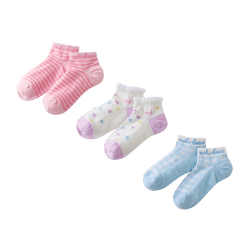 ミキハウス mikihouse ローカットソックスパック3足セット ( 17cm-23cm ) 子ども服 キッズ 男の子 女の子 靴下 2