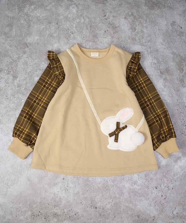 ●70％OFFセール●ラポシェビスキュイ La poche biscuit うさぎポシェットチュニック ( 90 100 110 120 130 ) 子ども服 幼児 キッズ 女の子 アウトレット セール 2