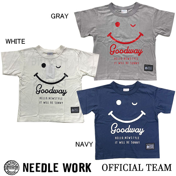 ●50 OFFセール●ニードルワーク（NEEDL WORK）OFFICIAL TEAM Tシャツ SMIL WIDE T（120 130 140）半額 アウトレット セール 男の子 トップス 通園 通学 シンプル