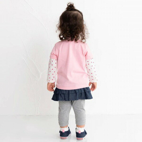Forever123の20日まで10％OFFクーポン有★取り寄せ商品●ミキハウス mikihouse スカート付き7分丈 パンツ ( 80 90 100 110 ) ベビー 幼児 キッズ 女の子 スカッツ スカートパンツ レギンス付きスカート スカート付きレギンス｜アングル3