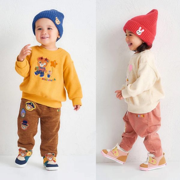Forever123の取り寄せ商品●ミキハウス mikihouse ニットフード ニット帽 帽子 ( 46cm 52cm ) 子ども用 赤ちゃん ベビー 幼児 キッズ ジュニア 小学生 男の子 女の子 防寒 13-9204-144｜アングル2
