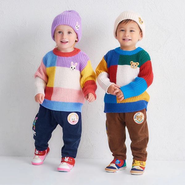 Forever123の取り寄せ商品●ミキハウス mikihouse ニットフード ニット帽 帽子 ( 46cm 52cm ) 子ども用 赤ちゃん ベビー 幼児 キッズ ジュニア 小学生 男の子 女の子 防寒 13-9204-144｜アングル3