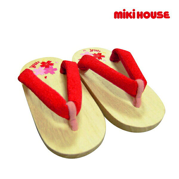 20日まで10％OFFクーポン有★取り寄せ商品●ミキハウス　mikihouse　桜柄　白木の下駄（16.5cm-23.5cm）