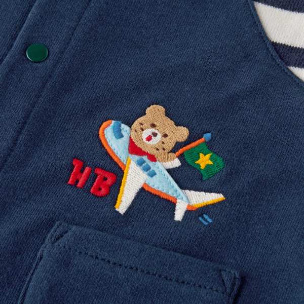 30・1日限定★P11倍★取り寄せ商品●ミキハウス　ホットビスケッツ　mikihouse　オーバーオール風　カバーオール(70cm・80cm）