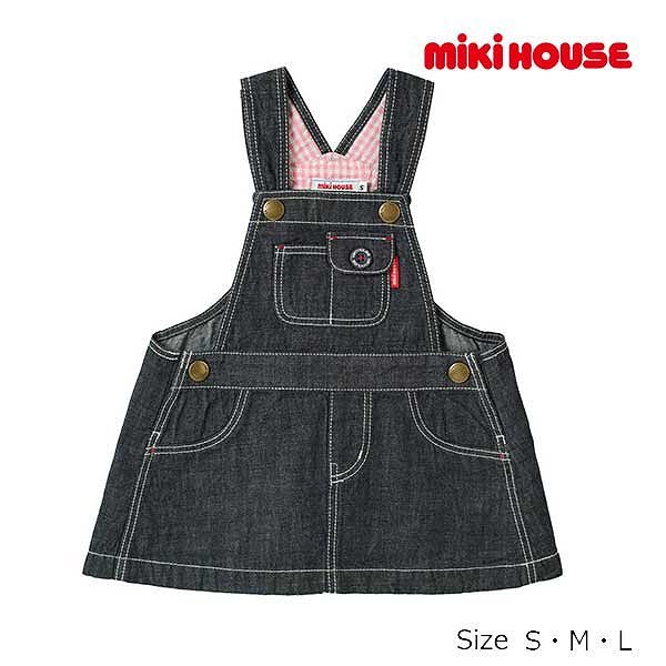 19日〜P11倍★取り寄せ商品●30％OFF セール ● ミキハウス mikihouse デニム ジャンパースカート ( 70 80 90 ) 子ども服 幼児 キッズ 女の子 インディゴブルー スカート アウトレット