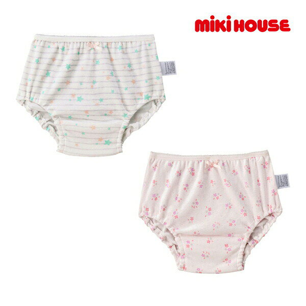 30％OFFセール●ミキハウス　mikihouse　星ボーダー＆小花　ショーツセット 2枚1セ...