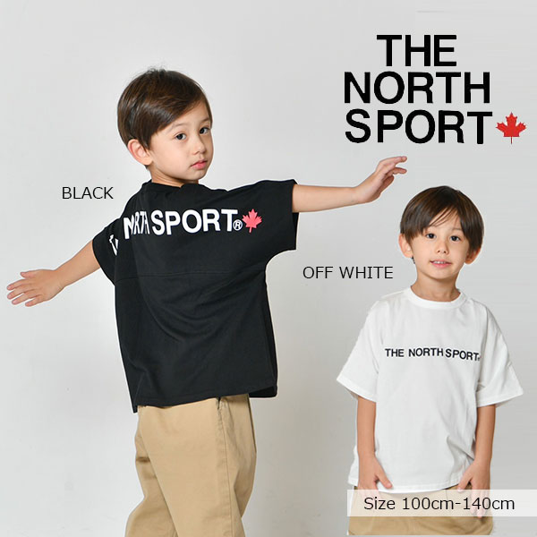 50％OFFセール●ザノーススポーツ　THE NORTH SPORT　バックロゴ 切替ワイドドルマン 半袖Tシャツ (100・110・120・130・140）アウトレット セール 半額 スポーティ アウトドア リンクコーデ