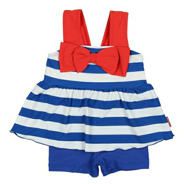 50%OFFセール●キッズフォーレ　Kids Foret　ボーダー柄　セパレート　水着 （ 100c...