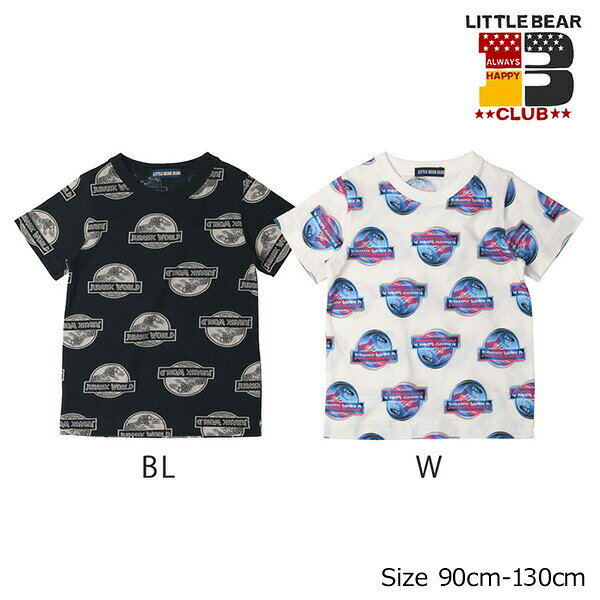 ●40％OFFセール●リトルベアークラブ　Little Bear Club　JURASSIC　WORLD　ロゴ総柄　Tシャツ(100・110・120）アウトレット 子ども服 恐竜 男の子 キッズ 幼児 シンプル カジュアル 幼稚園 保育園