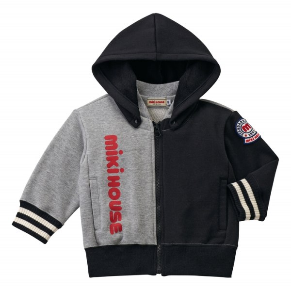 50％OFFセール●ミキハウス　mikihouse　縦ロゴ　パーカー(80・90・100・110・120・...