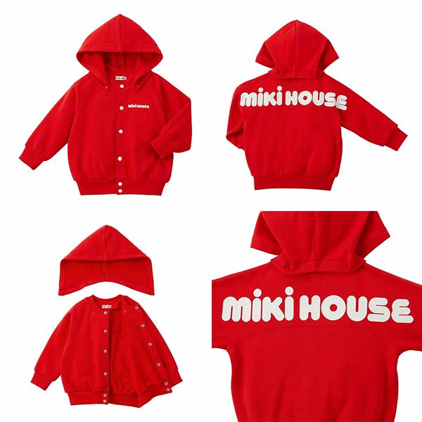4日〜P6倍★ミキハウス　mikihouse　バックロゴパーカー スウェット 長袖 フード取...