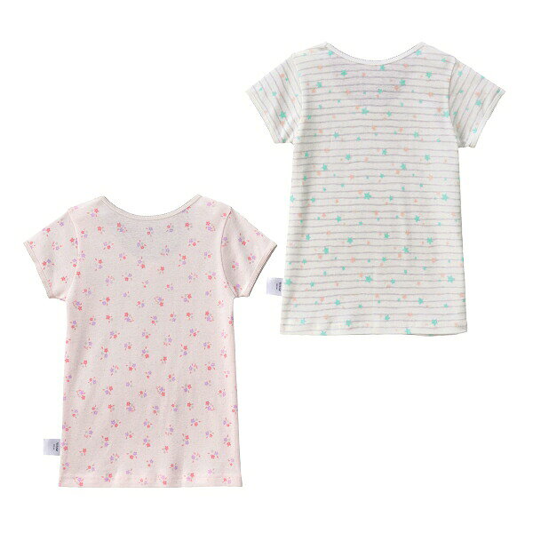 10日までP11倍★30％OFFセール●ミキハウス　mikihouse　肌着　星ボーダー＆小花　半...