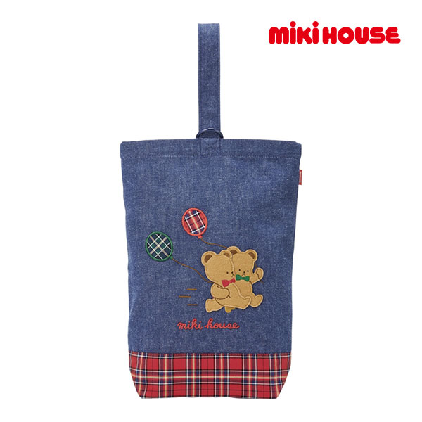 19日〜P11倍★取り寄せ商品●ミキハウス　mikihouse　ミキハウスベア シューズバッグ　上履き入れ　上靴袋　上履き袋（保育園　幼稚園　小学校　男の子　女の子　レッスンバッグ　サブバッグ　入園入学セット　通園　通学）