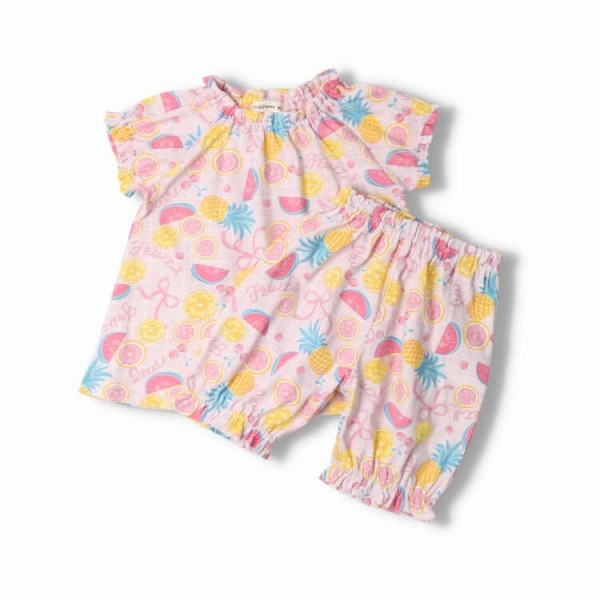 ●20%OFFセール●キッズフォーレ　Kids Foret　フルーツ柄　半袖パジャマ　/丸高衣料...