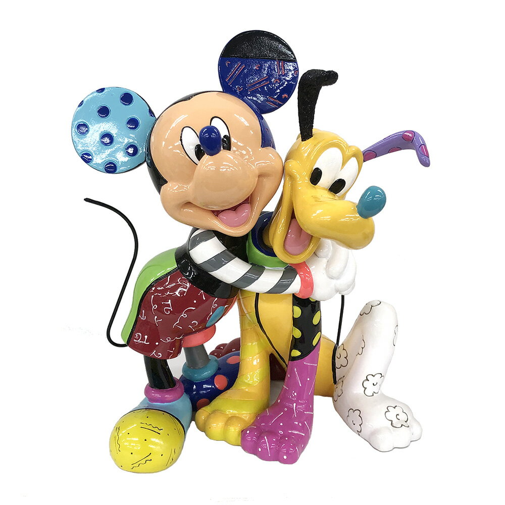 ̵ͥɼŹ ͥ ǥˡ ֥å ߥå ץ롼 ե奢 ͷ ʪ ƥꥢ ץ쥼 Enesco Disney by Romero Britto Mickey Mouse Hugging Pluto Figurine, 8.46 Inch, Multicolor 