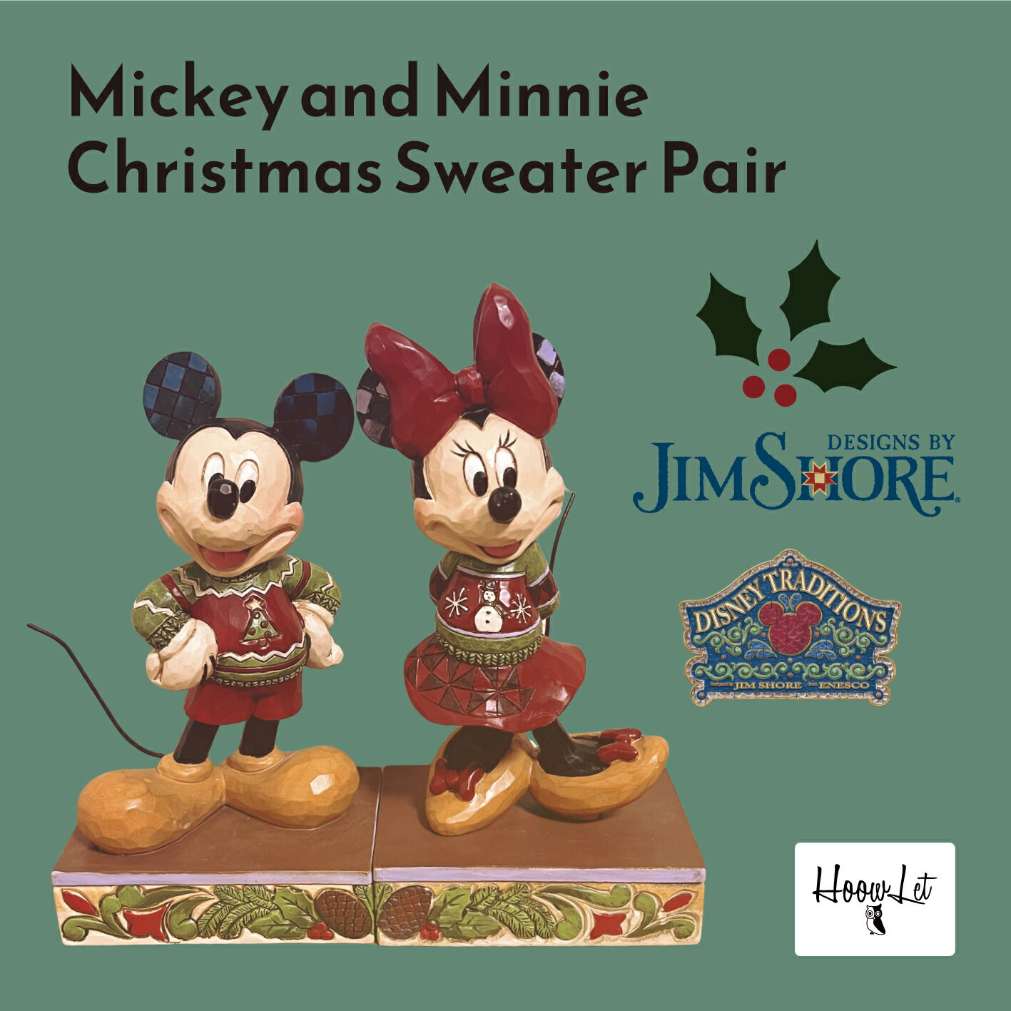 ディズニー ジムショア ミッキー クリスマスセーター ミニー クリスマスセーター クリスマス 飾り Mickey and Minnie Christmas Sweater Pair フィギュア ギフト プレゼント 置物 人形 ディズニートラディションズ JIM SHORE 正規輸入品 2点セット ペア
