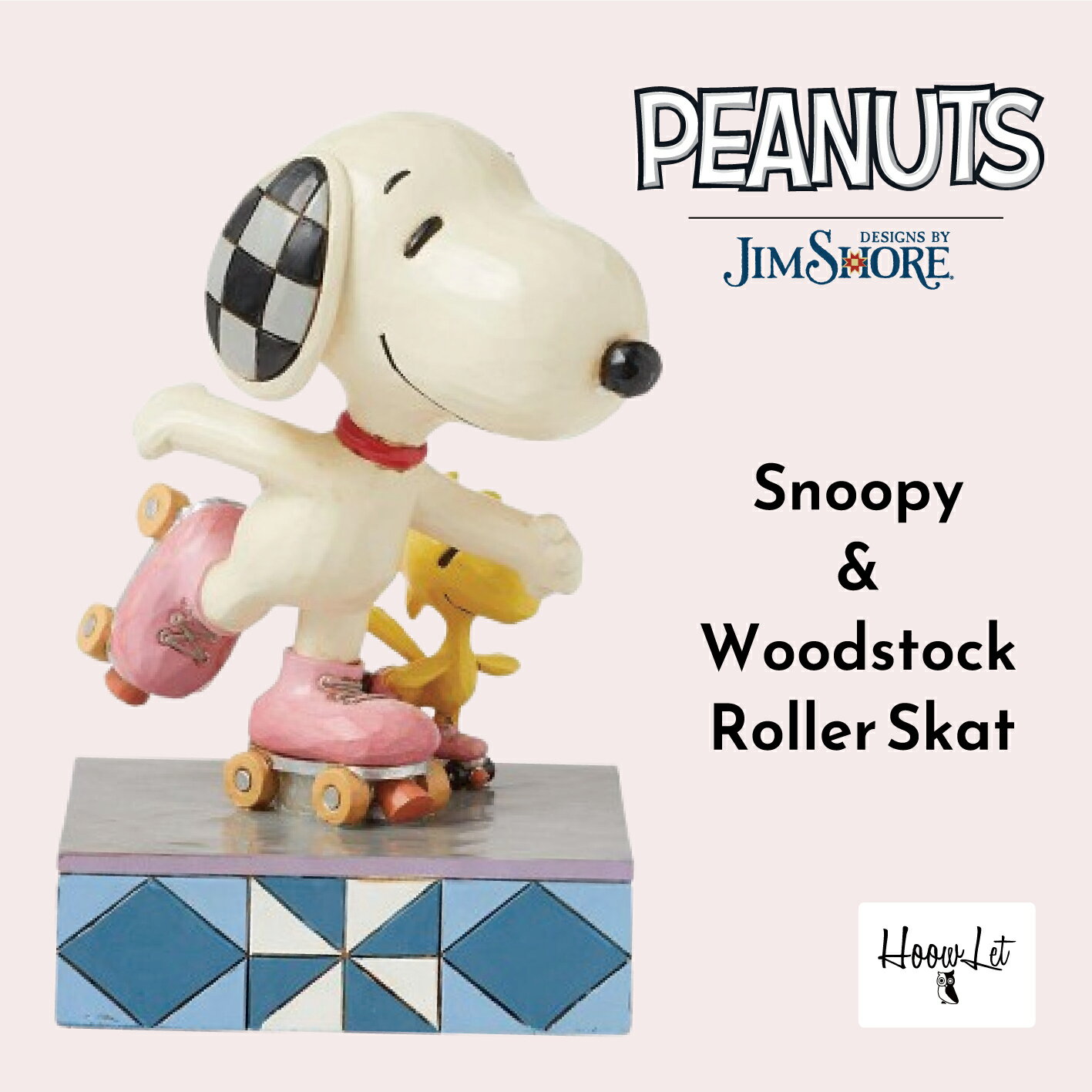 スヌーピー スヌーピー＆ウッドストック ローラースケート ジムショア フィギュア アンティーク 置物 ..