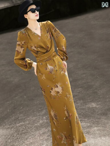 ワンピース シフォンワンピース レディース ロングワンピース シャツワンピース ワンピース シフォンワンピース レディース ロングワンピース シャツワンピース Lanser 2025 春 スタイル レトロ 新 チャイナ風 長袖 Vネック ウエスト ストラ ワンピース シフォンワンピース レディース ロングワンピース シャツワンピース ワンピース シフォンワンピース レディース ロングワンピース シャツワンピース Lanser 2025 春 スタイル レトロ 新 チャイナ風 長袖 Vネック ウエスト ストラ