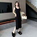 ロングワンピース シャツ ロング マキシ マキシワンピース きれいめ ドレス ドレープ ブラック サスペンダー ドレス 春夏 ロング スカート 2025 新型 インナーウェア ハイエンド スリット ボトム 夏