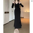 ニットワンピース 今季 春夏 マキシ丈 ロング 大人かわいい ニット かわいい きれいめ 大きいサイズ 欲 インナーウェア ボトムス ニット フィッシュ テール ワンピース 女性 春秋 やや 太め mm スリム ヒップ セーター ロング スカート