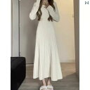 ニットワンピース 今季 春夏 マキシ丈 ロング 大人かわいい ニット かわいい きれいめ ロング セーター ドレスと コート 女性用 秋冬 2024 優しい ウ...