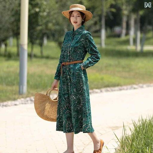 ワンピース シフォンワンピース レディース ロングワンピース シャツワンピース ワンピース シフォンワンピース レディース ロングワンピース シャツワンピース 2024 春秋 レトロ 芸術的な 綿の コーデュロイ プリント ドレス レディース ウエスト ワンピース シフォンワンピース レディース ロングワンピース シャツワンピース ワンピース シフォンワンピース レディース ロングワンピース シャツワンピース 2024 春秋 レトロ 芸術的な 綿の コーデュロイ プリント ドレス レディース ウエスト