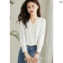 シフォンシャツ シフォン シャツ 夏 レディース ブラウス シフォンシャツ シフォン シャツ 夏 レディース ブラウス 早春の 年齢を 減らす エレガントな シフォンシャツ ウエスタン Vネックの 小さい シャツ シングルブレストの ゆったり スリムト