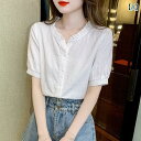 シフォンシャツ シフォン シャツ 夏 レディース ブラウス シフォンシャツ シフォン シャツ 夏 レディース ブラウス 2024年の 夏の ファッション 女性用 半袖 コットンシャツ シックで な トップス 年齢を 軽減 する 西洋