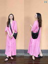 ワンピース シャツワンピ ロング マキシ マキシワンピース ワンピース シャツワンピ ロング マキシ マキシワンピース ファッション 一流 フランスの お姫様 ファン 海辺の 休暇 ピンクの 綿 リネンの シャツ ドレス