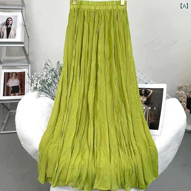 レディース ドレープ ジョーゼット 透け感 おしゃれな 薄手 大きい プリーツスカート 8 ピース ジョー..