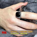 メンズ アクセ 指輪 リング シルバーアクセサリー 呉 煥 喜 スター リング シルバージュエリー ヴィンテージ 金剛 杵 黒瑪瑙 ラウンドスクエア オープニン...