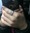 メンズ アクセ 指輪 リング シルバーアクセサリー s 999 スター リング シルバー 9 リンク ワイド カップル スタイル フェイス メンズ レディース ...
