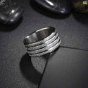 メンズ アクセ 指輪 リング シルバーアクセサリー メンズ チタン スチール フロスト リング ソリッド ワイド シルバーリング ピグメント シングル ジオメト...