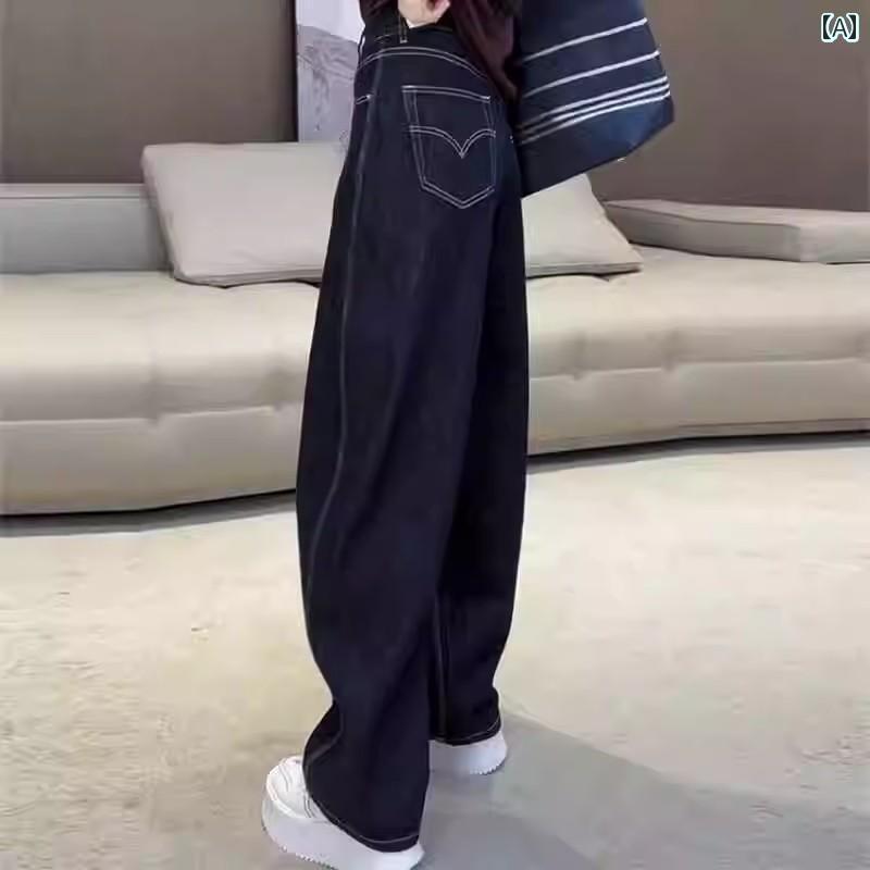 ワイド パンツ オシャレ 春の レディース 洋 ナシ型 ワイド レッグ ジーンズ 大きいサイズ 太った 女の子 ハイウエストの 狭い 小さい サイズ モップ パンツ