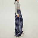ワイドパンツ ハイウエスト 美脚 ガウチョパンツ フレア 趙 璐 斯と 同じ レトロ チェック 柄 カジュアル パンツ 女性用 秋 ゆったり な スタイル ストレート ブレスト ワイド レッグ モップ ウォーキング