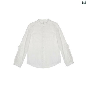 プリーツシャツ チュニック シフォン ブラウス 体型カバー DaYuanSAD 張 嘉元 フレンチ ロングスリーブシャツ 新型 チャイナ風 ホワイト シャツ トップス レディース # 7729 スポット
