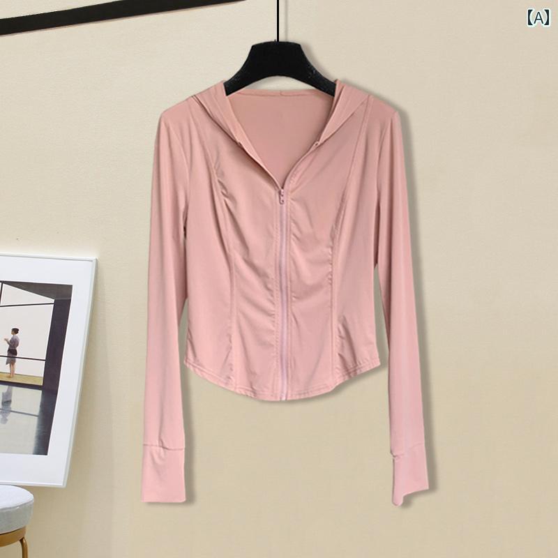 UV パーカー 長袖 ラッシュガード UVカット 速乾 紫外線対策 ファッションな ホット ガール 女性 2024 夏 スポーツ ヨガ 服 フード付き 日焼け防止 カーディガン トップス カジュアル パンツ ツーピース スーツ