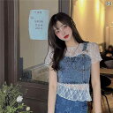 シアートップス UV シアー トップス 長袖 透け感 レース 涼しい メロウ 夏用の レースの レイヤリング シャツ サスペンダー スカート インナー Tシャツ...