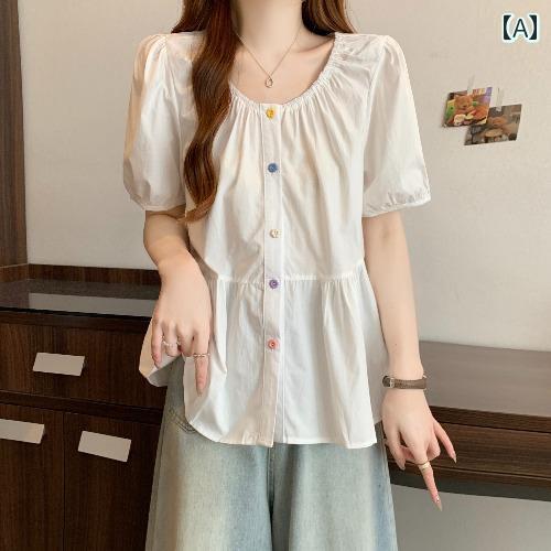 トップス シャツ レディース 大人かわいいフリル 韓国 シャツワンピ トップス シャツ レディース 大人かわいいフリル 韓国 シャツワンピ 夏に 活躍 する 年齢を 感じさせにくい カラフルな シングルブレストの パフスリーブ トップス。 大きいサイズ 太 トップス シャツ レディース 大人かわいいフリル 韓国 シャツワンピ トップス シャツ レディース 大人かわいいフリル 韓国 シャツワンピ 夏に 活躍 する 年齢を 感じさせにくい カラフルな シングルブレストの パフスリーブ トップス。 大きいサイズ 太