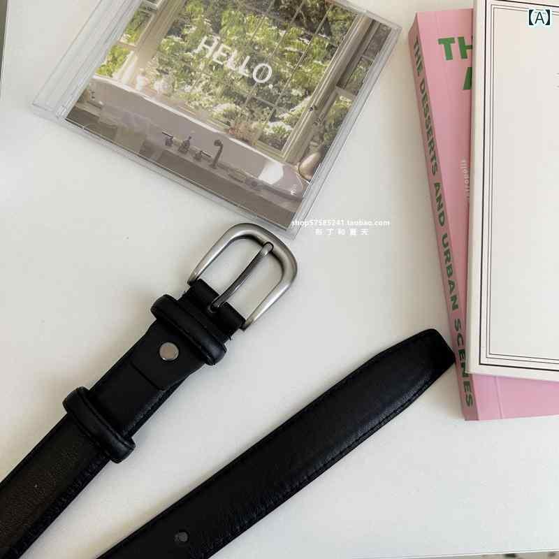 レザーベルト レザー オシャレ 店主が 怒って 学生に 勧める 質感の 良い ベルト レディースベルト 装飾と 耐久性を 備えた 汎用性 高さ シンプル ブラック ジーンズ