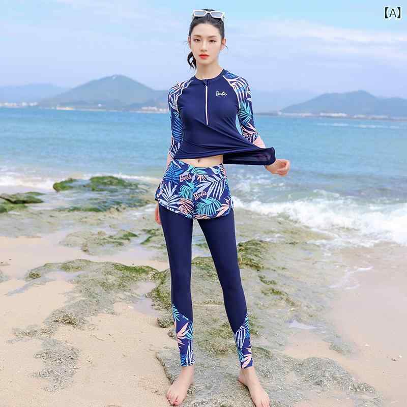 水着 レディース 体型カバー ビキニ ハイウエスト 韓国 バービー 水着 レディース ツーピース スーツ 2025 保守的な 長袖 ズボン 日焼け防止 スポーツ 温泉