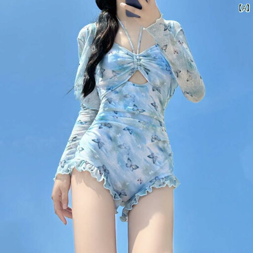 水着 レディース 体型カバー ビキニ ハイウエスト 韓国 夏の ホット ガール バタフライ プリント ワンピース 水着 女性用 デザイア 上級 保守的 長袖 スリム ホリデー 水着 レディース 体型カバー ビキニ ハイウエスト 韓国 夏の ホット ガール バタフライ プリント ワンピース 水着 女性用 デザイア 上級 保守的 長袖 スリム ホリデー