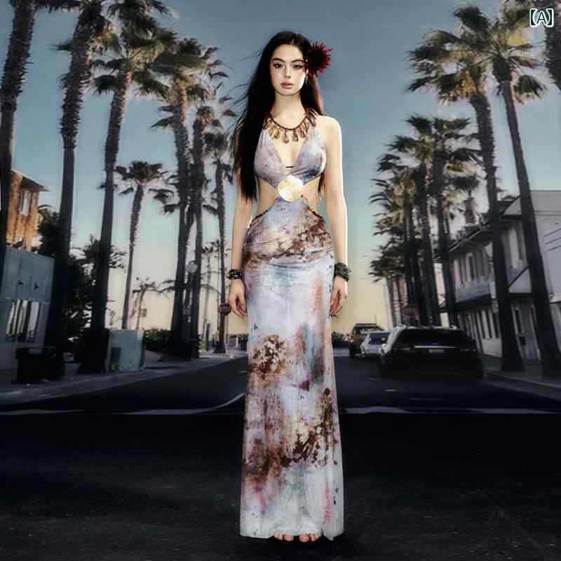 水着 レディース 体型カバー ビキニ ハイウエスト 韓国 Roca Art 2025 高級 シェル プリント ロング ス..