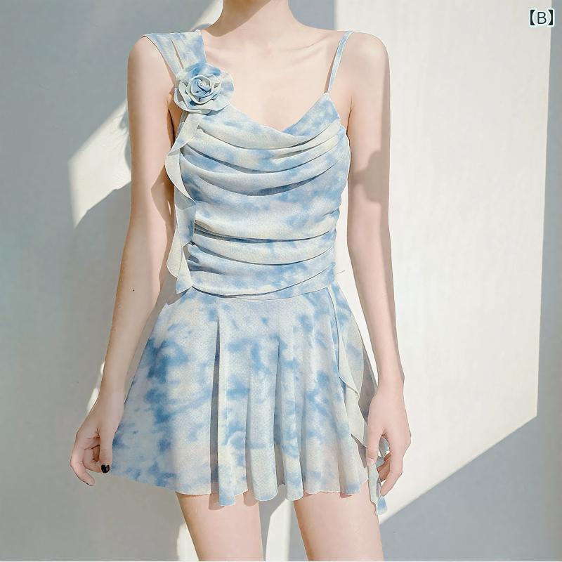 水着 レディース 体型カバー ビキニ ハイウエスト 韓国 砂糖 風味の 仙 女 花の 高級 水着 女性用 2025年 温泉 腹 帯 スリング ワンピース ダイエット