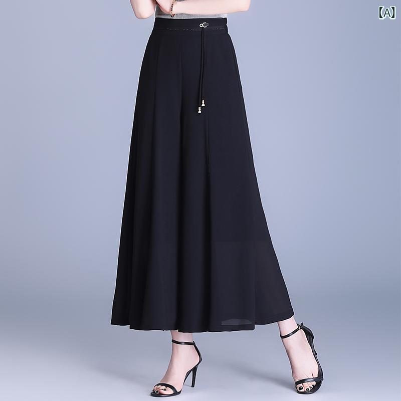 ワイドパンツ ガウチョパンツ フレアパンツ レディース 体型カバー おしゃれ ワイドパンツ ガウチョパンツ フレアパンツ レディース 体型カバー おしゃれ な シフォン 9 ポイント スカート パンツ レディース 2025 夏 薄手 ハイウエスト ワ