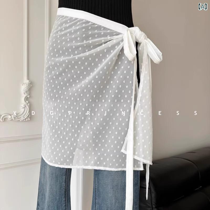 チュールスカート スカート ロング レディース シースルー レイヤード レース 透け感 シアー フリル 韓..