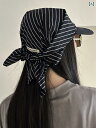 ターバン 帽子 スカーフ 25 春夏 韓国 ヘッドスカーフ アメリカン レトロ ストライプ スカーフ ベースボール キャップ 女性用 2025 春夏 な 個性的な ファッション ストラップ ダックビル ハット