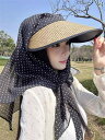 ターバン 帽子 スカーフ 25 春夏 韓国 ヘッドスカーフ な 高級 ドットの シルクスカーフ ステッチ ストラップ 付き ヘッド スカーフ ハット 2025夏 サンシェード ネック プロテクション サンハット